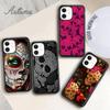 Чехол для телефона с изображением мексиканского черепа и цветка для iPhone 11 12 13 14 Pro Max mini X XR XS SE 2020 6S 7 8 Plus Samsung Galaxy S21 S22