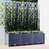 VidaXL Planter with Trellis, Flower Box, Plant Pot, Flower Box Garden Terrace Patio Outdoor, Blue Grey 318253
