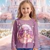 Детская одежда от 6 до 14 лет Dream Elves 3d Pattern 2023 Осенний детский топ для девочек Футболка Модные футболки с замком