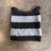 Ears Design Cats Knit Cap With Stripe Style For Daily Cold Weather Outdoor Use