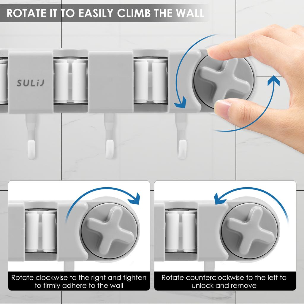 Модернизированный держатель для метлы, многофункциональный держатель для волшебной швабры с вакуумной присоской, настенный органайзер для ванной комнаты слива метлы, НОВЫЙ
