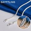 Fine 925 Sterling Silver 16-30 Inches Feather Necklace Men Women Fashion Gifts Wedding Charm Party Jewelry
