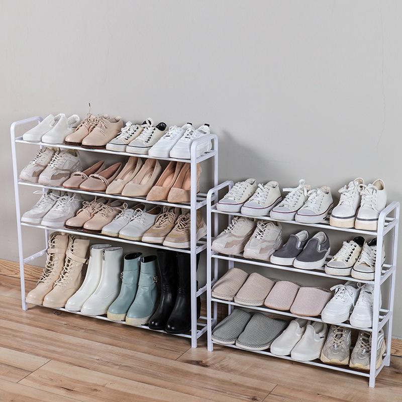 Modern Space-Saving Multi-Layer Shoe Rack: Punch-Free Assembly, Painted Finish for Living Room Storage
