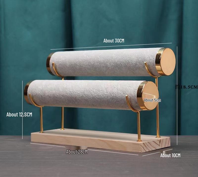 Бархатная подставка для ювелирных изделий: Массив дерева, одно/двухъярусный для браслетов и часов