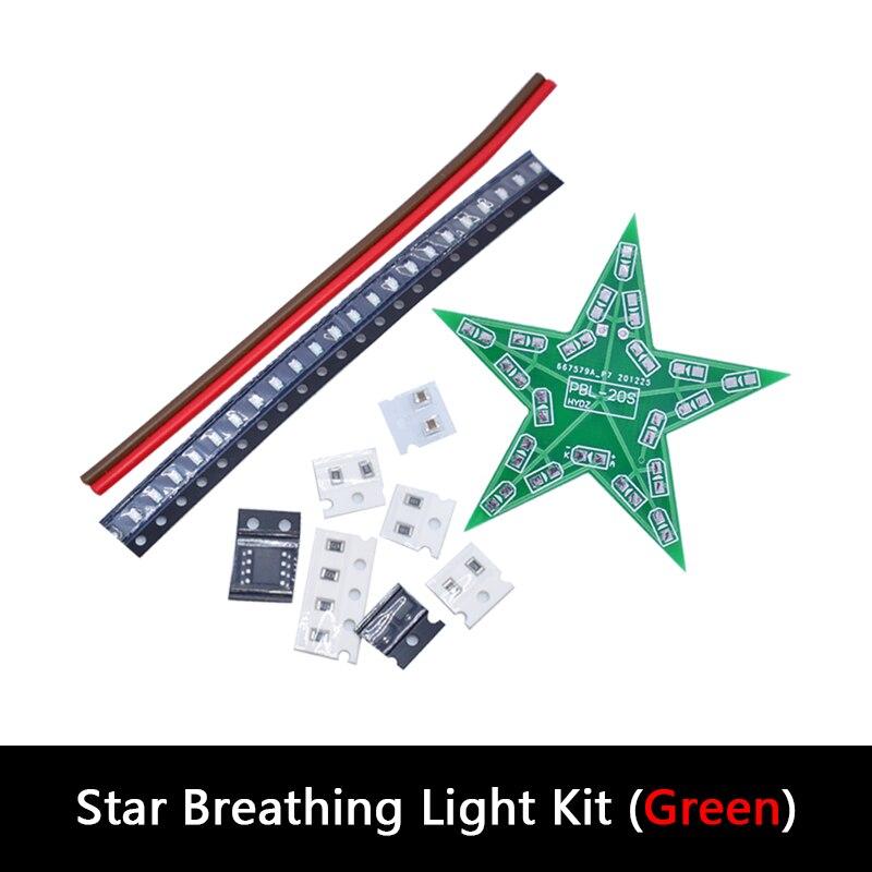 Обучение студентов DIY Kit Пятиконечная звезда Дыхательный свет Градиентный светодиодный светильник для рождественского обучения пайке Красный Зеленый Синий