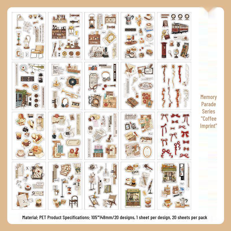 Infeel.Me Ретро Растения и Цветы Вырубные ПЭТ Стикеры для Ежедневников