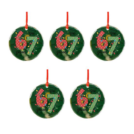 Санта говорит Шесть Семь Украшение Акриловый Декор Рождественской Елки с Уникальной Фразой Праздничное Подвесное Украшение