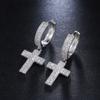 New Luxury Silver Color Cross Drop Earrings for Women Stylish Accessories Girl Party Versatile Female Earrings Korean Fashion
