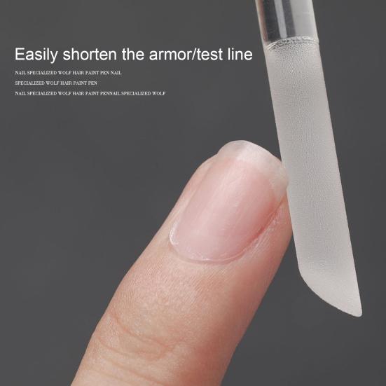 2Pcs/Set Glass Cuticle Pusher Nail File Easy Cleaning Double Sided Glass Manicure Stick with Imitation Leather Case Cuticle Remover Tool