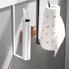 Kitchen Paper Roll Holder Towel Hanger Rack Cabinet Rag Hanging Shelves Organizer Shelf Toilet Paper Holder Storage Accessories