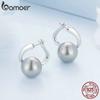 BAMOER, стерлинговое серебро 925 пробы, качество, жемчуг, пряжки для ушей, элегантные серьги-кольца для женщин, помолвочные, свадебные, ювелирные украшения, подарок