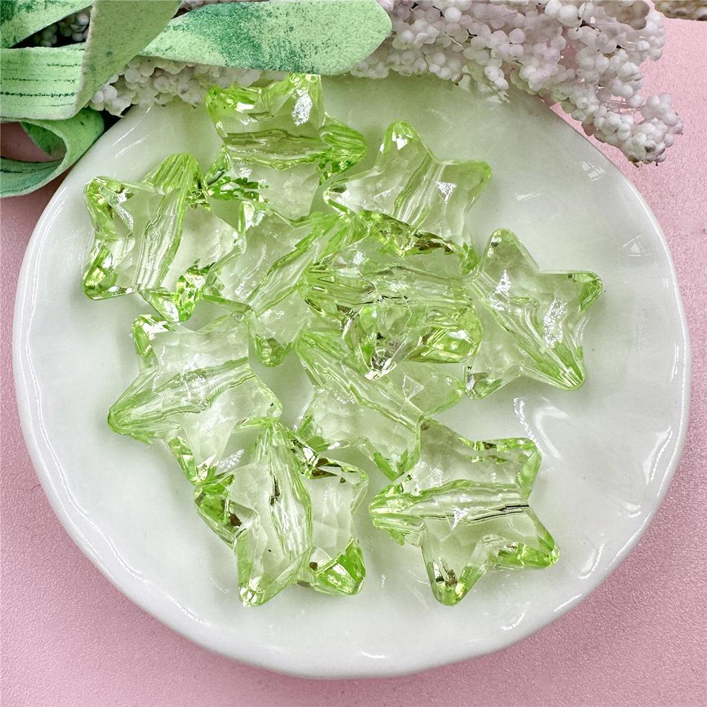 10 шт., 18,5 мм, акриловые прозрачные хрустальные бусины с пятиконечной звездой для изготовления ожерелья, браслета, аксессуары из бисера своими руками