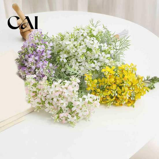 Cream Style Home Aesthetic Flowers Artificial Orange Jasmine Flowers, Realistic Murraya Paniculata Flower Bouquets, Decorative for Office Desk