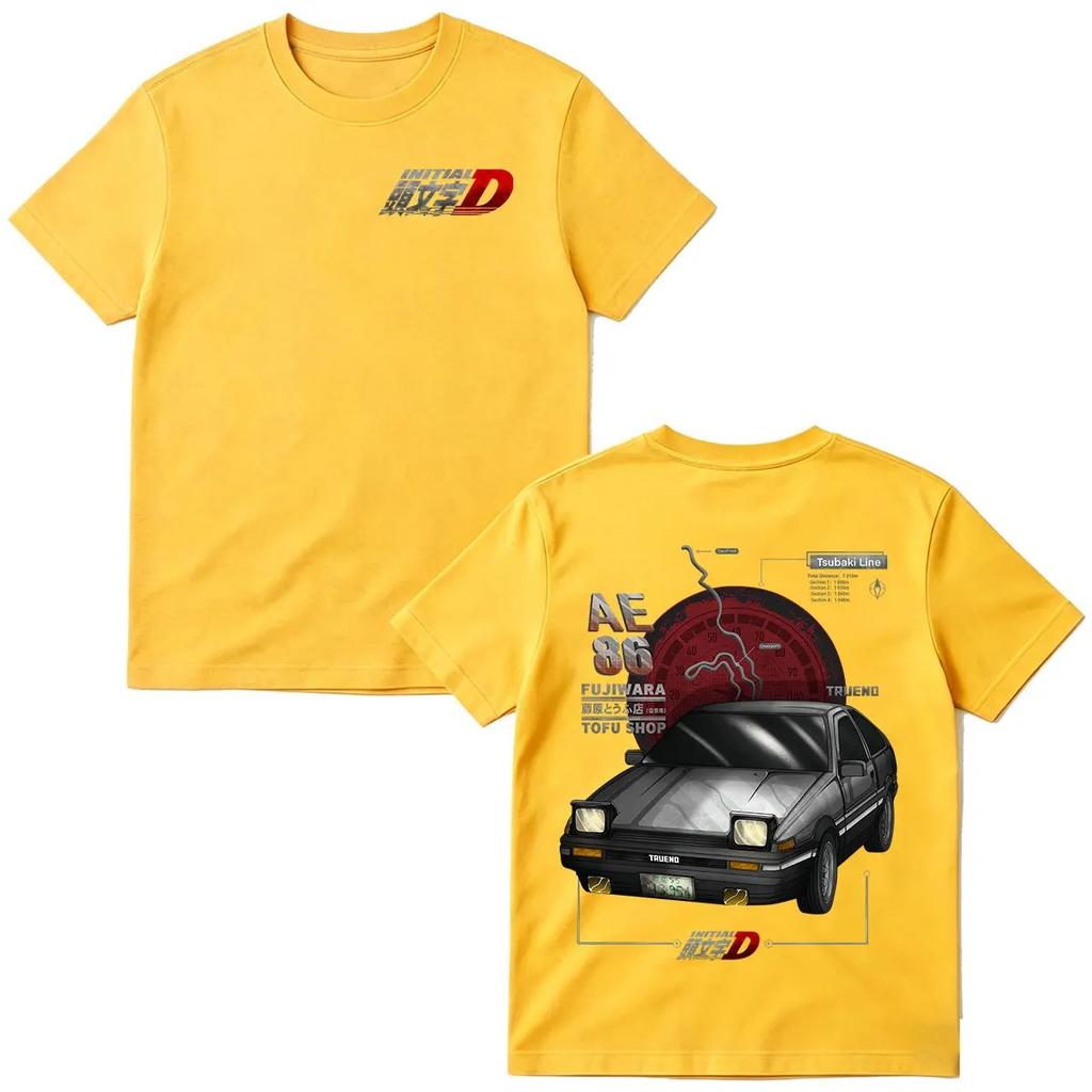 2026 Аниме Initial D AE86 Гоночный Автомобиль Футболка Такumi Фудзивара Магазин Тофу Мужская Женская Модная Футболка Хлопок Короткий Рукав Футболка