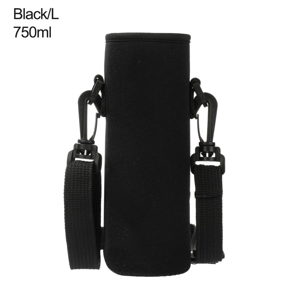 Water Bottle Cover Bag Pouch With Strap Neoprene Water Pouch Holder Shoulder Strap Black Bottle Carrier Insulat Bag