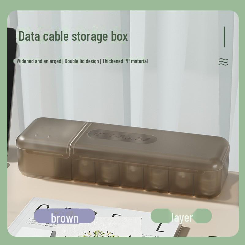 Настольный органайзер для кабелей с крышкой — позволяет хранить кабели, шнуры наушников и зарядные устройства.