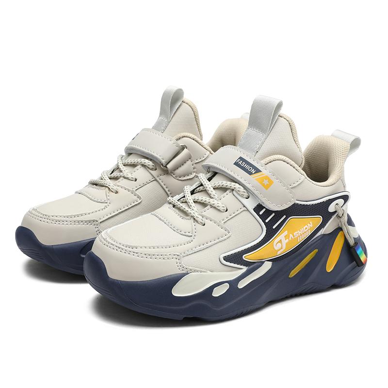 Children Sneakers for Boys Mesh Breathable Running Sports Shoes Kids Girls Flat Casual Shoes Optional Leather Big Size 40