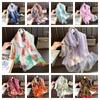 Elegant Women Hijab Shawls Luxury Wraps Long Thin Silk Scarf  Autumn
