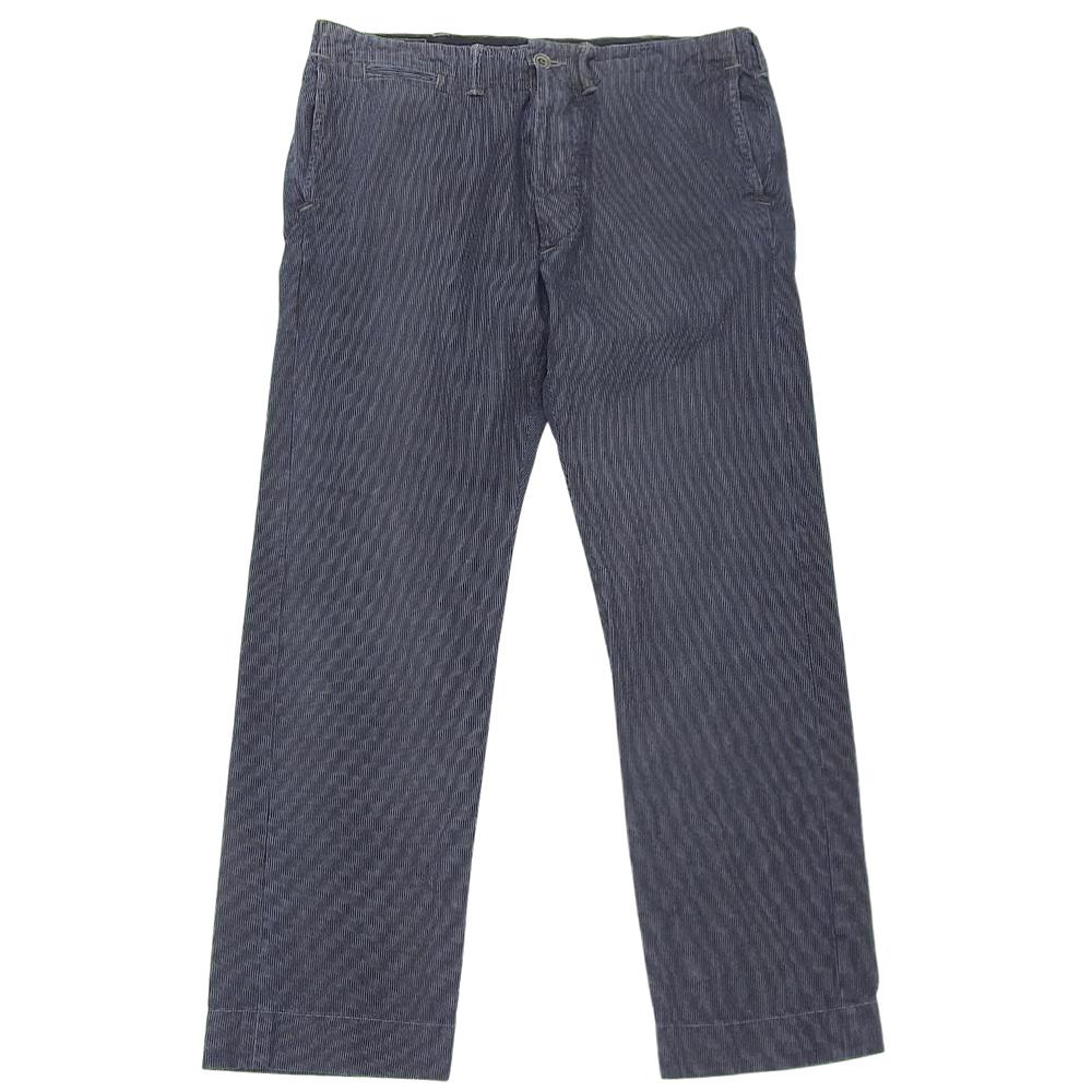 RRL Men's Indigo Pencil Stripe Cotton Button Fly Pants, Size 32 Bottoms 32 IndigoUsed