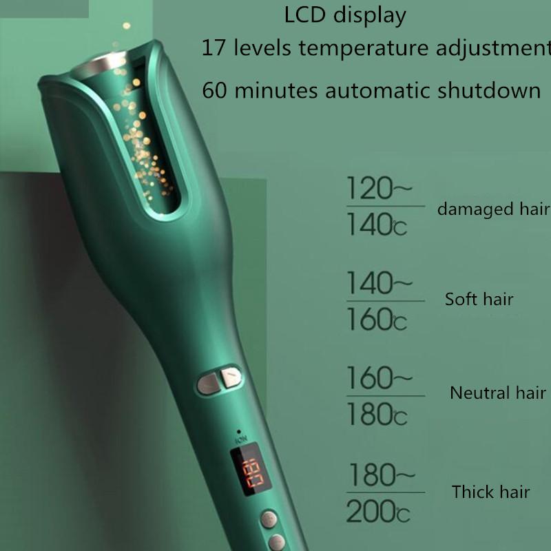 Щипцы для завивки Sutomatic с отрицательными ионами, электрические, керамические, с ЖК-экраном, вращающиеся щипцы для завивки волос