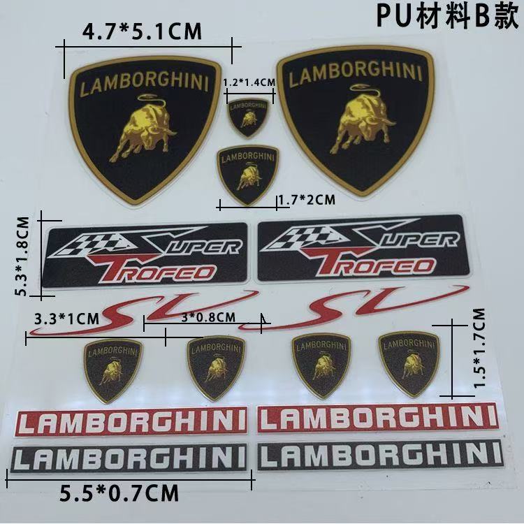 Styling Car Emblems Car 3D Creative Stickers Waterproof Dirt-proof Sticker For Lamborghini Urus Huracan Aventador Accessories