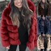 Women Faux Mink Winter Hooded New Faux Jacket Warm Thick Outerwear Jacket