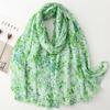 Spain Fashion Thin Polka Floral Fringe Viscose Shawl Scarf High Quality Wrap Pashmina Stole Bufandas Muslim Hijab 180*90Cm