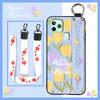 Anti-knock Flower Phone Case For Oukitel C22 Ring Back Cover Dirt-resistant Fashion Design Silicone Wrist Strap Lanyard