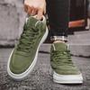 Green Men Sneakers Spring Autumn New High Top Men Casual Thick Soled Trendy Wear Resistant Short Boots Platform Sports Shoes