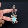 Амазонитовый драгоценный камень, чистая медная проволока, обернутая подвеской ручной работы, ювелирное изделие для нее