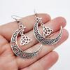 Модные винтажные серебристые лунные кельтские серьги-подвески с готической полумесяцем, креативные украшения для ведьм, подарки