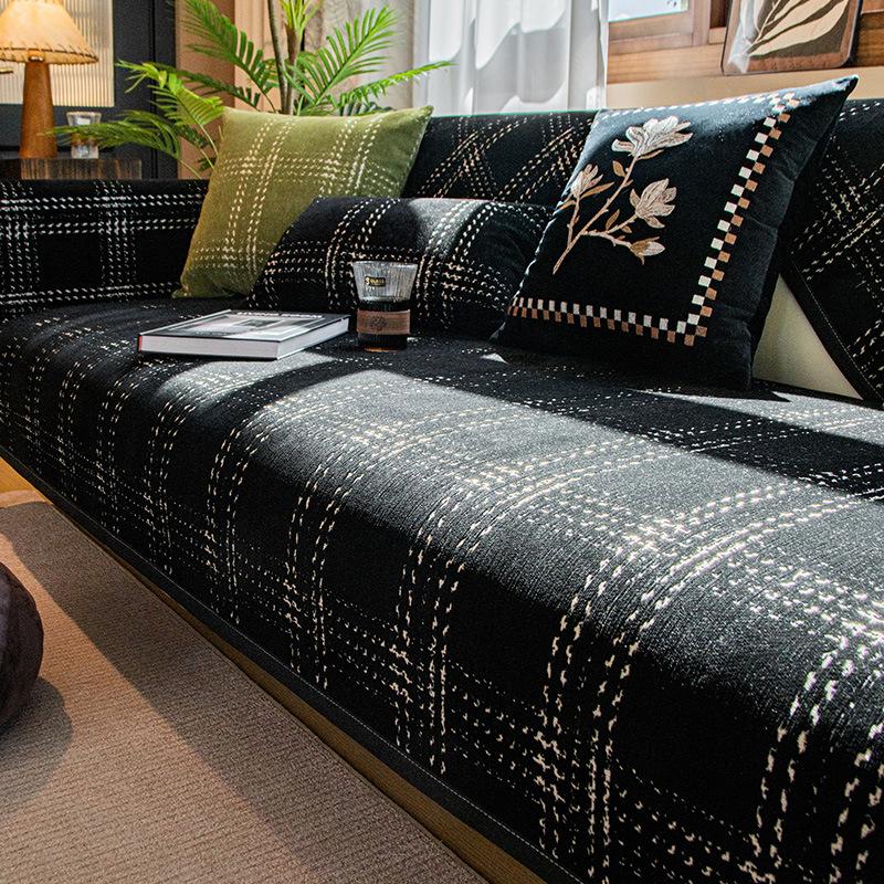 Новая подушка для дивана, универсальная для всех сезонов, нескользящая и грязеотталкивающая, усовершенствованная подушка для сиденья, чехол для дивана из шенилла, тканевое полотенце