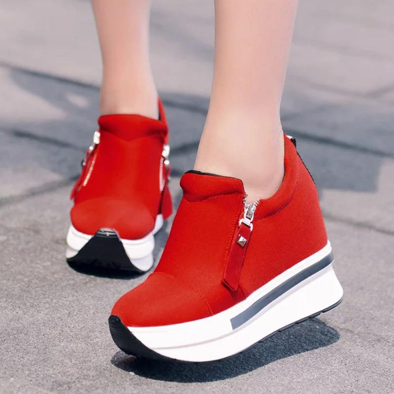 Минималистичные кроссовки Slope Track 2024 года, новые женские повседневные удобные внутренние кроссовки из парусины с высокой платформой для женщин Zapatillas De Deporte Trafza