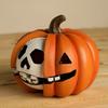 Resin Halloween Pumpkin Figurine Realistic Mini Halloween Ornaments Pumpkin Skeleton Statue  Garden