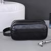 Men PU Wash Bag Travel Business Trips Portable Cosmetic Bag Large Capacity Multi Pocket Design Handheld Wash Bag