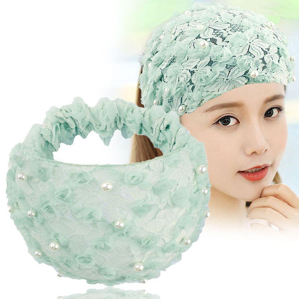 Trendy Wash Face For Girls Non Slip Wide Side Flower Korean Head Wrap Women Hairbands Lace Headband