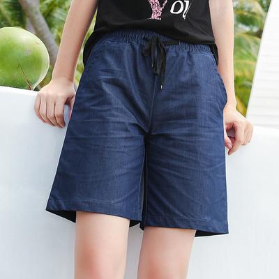 Брюки-капри для женщин, летние тонкие брюки с широкими штанинами, 200 катти плюс, для полных, корейская версия, большого размера, свободные брюки, с высокой талией, облегающие, повседневные шорты