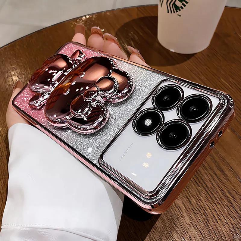 Чехол-кронштейн для зеркала-кролика для Xiaomi для Xiaomi Poco X6 X5 Pro F6 M6 Pro Poco C75 C65 C55 4G 5G Противоударный чехол