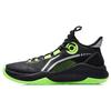 Li Ning Combat Низкие Устойчивые к истиранию Нескользящие Низкие Полноценные Баскетбольные кроссовки Мужские Черно-зеленые ABPR027-1