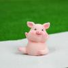Miniatures Animal Pink Pig Landscape Ornaments Resin Cartoon PigCar Decoration  Ornaments Gift