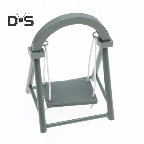 1/12 Миниатюрное кресло-качели Реалистичные мини-качели для патио Кукольный аксессуар Мини-мебель Кресло-качели для миниатюрных домов Кукольный особняк