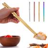 1~10PCS Stainless Steel Chopsticks Non-Slip Reusable Chinese Chopstick Sushi Noodle Metal Chop Sticks