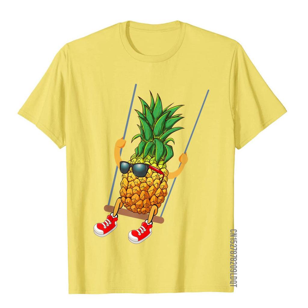 Funny Swinging Pineapple Swinger T-Shirt Prevailing Men T Shirt Simple Style Tops Shirts Cotton Vintage