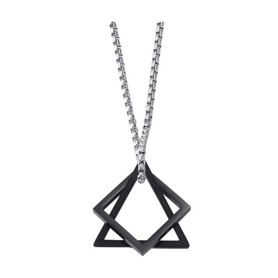Men Necklace Triangle Square Pendant Necklace Dating Work Party Versatile Style Necklace Clothing Accessory