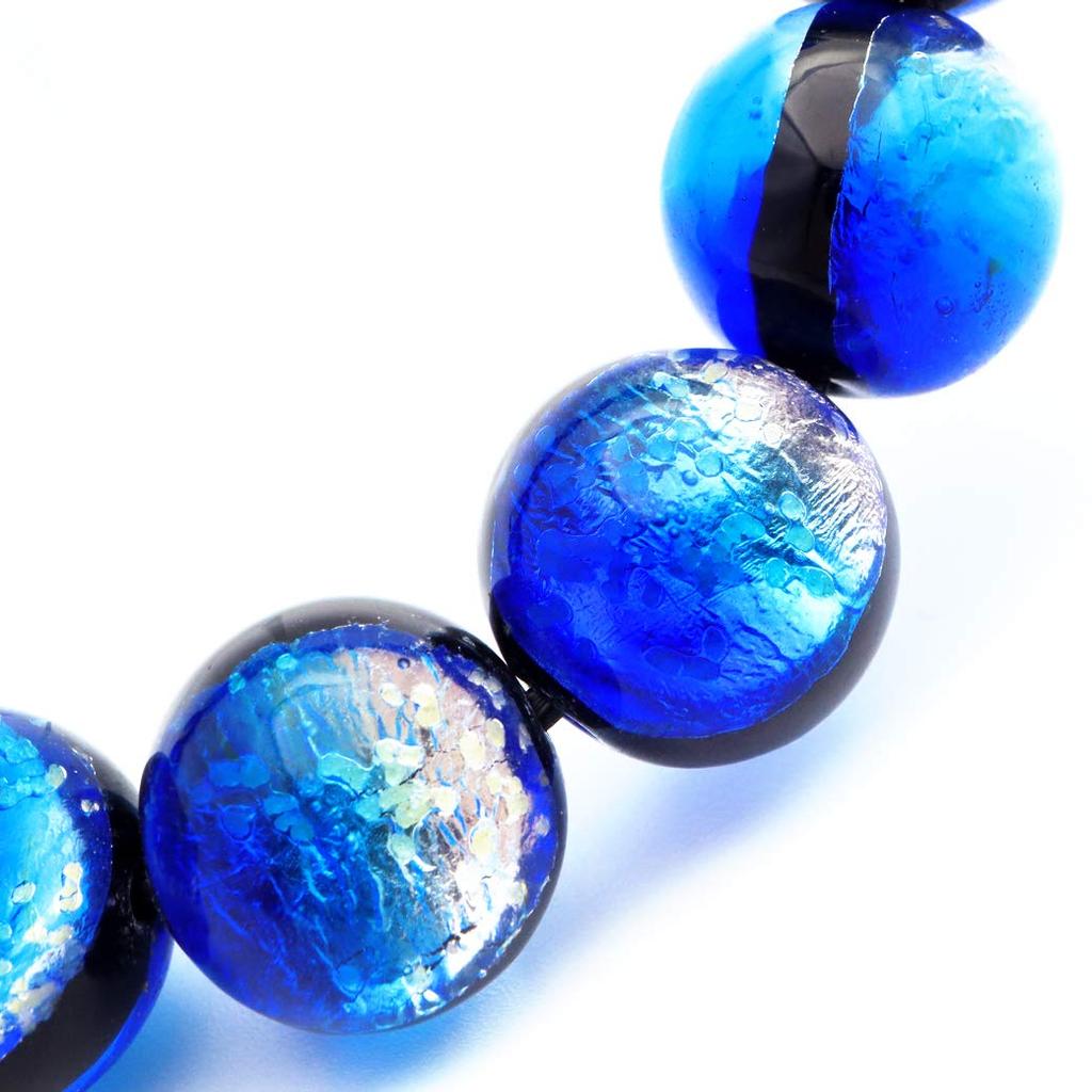 [GOLD STONE] Yonaguni Blue Firefly Glass 10mm Glowing Bracelet from Yonaguni Island, Okinawa, Inner Diameter: Approx. 16.5cm
