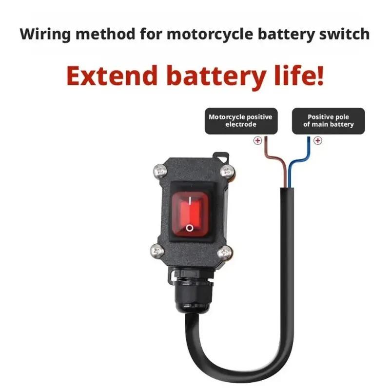 30/50/100cm Universal Motorcycle Kill Switch 12V/24V Heavy Duty Battery Disconnect Cable Waterproof Power Cut off Switch