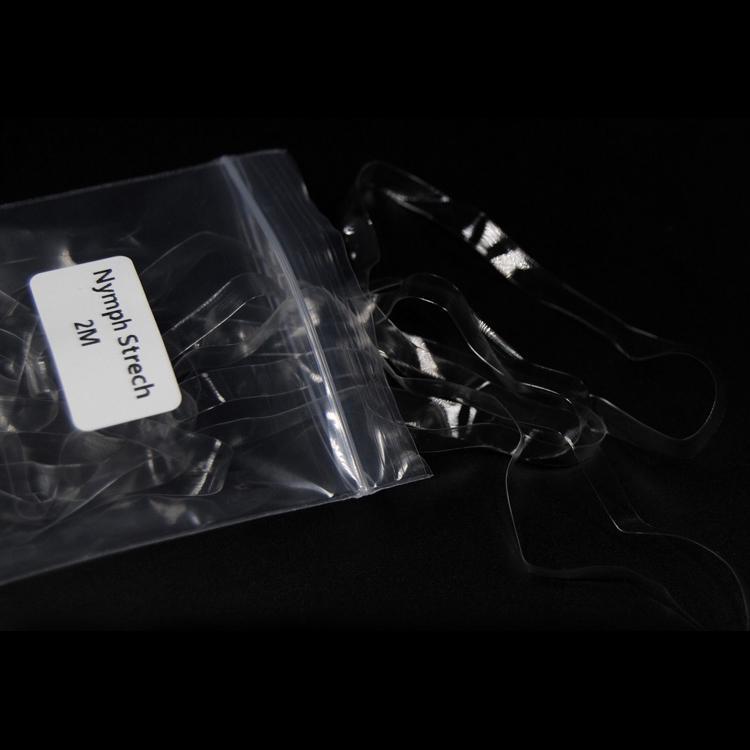 2 сумки по 2 метра, прозрачная черная эластичная лента для завязывания мушек «Нимфа» для изготовления гудок-червей