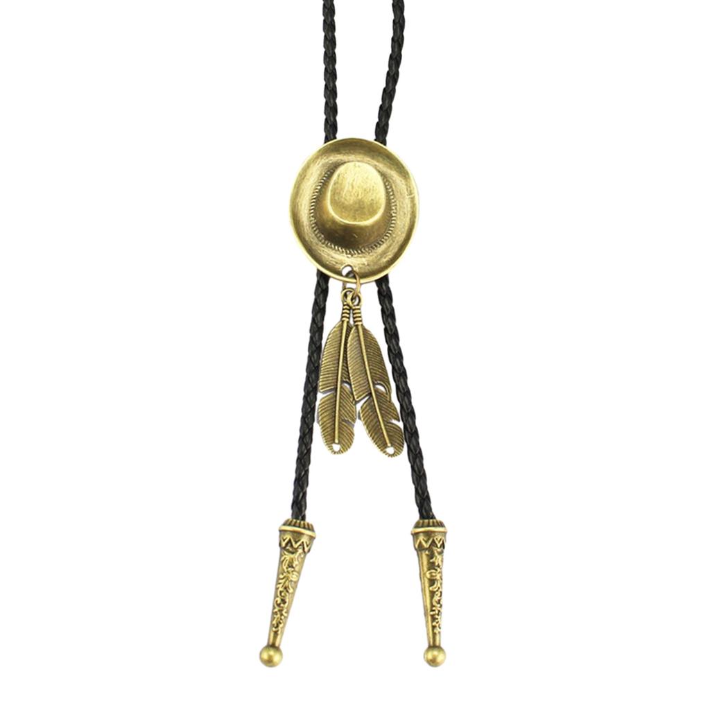 Винтажный западный ковбойский галстук-боло Ковбойская шляпа Галстук Панк Ожерелье Аксессуар для костюма Американский галстук-бола Западный