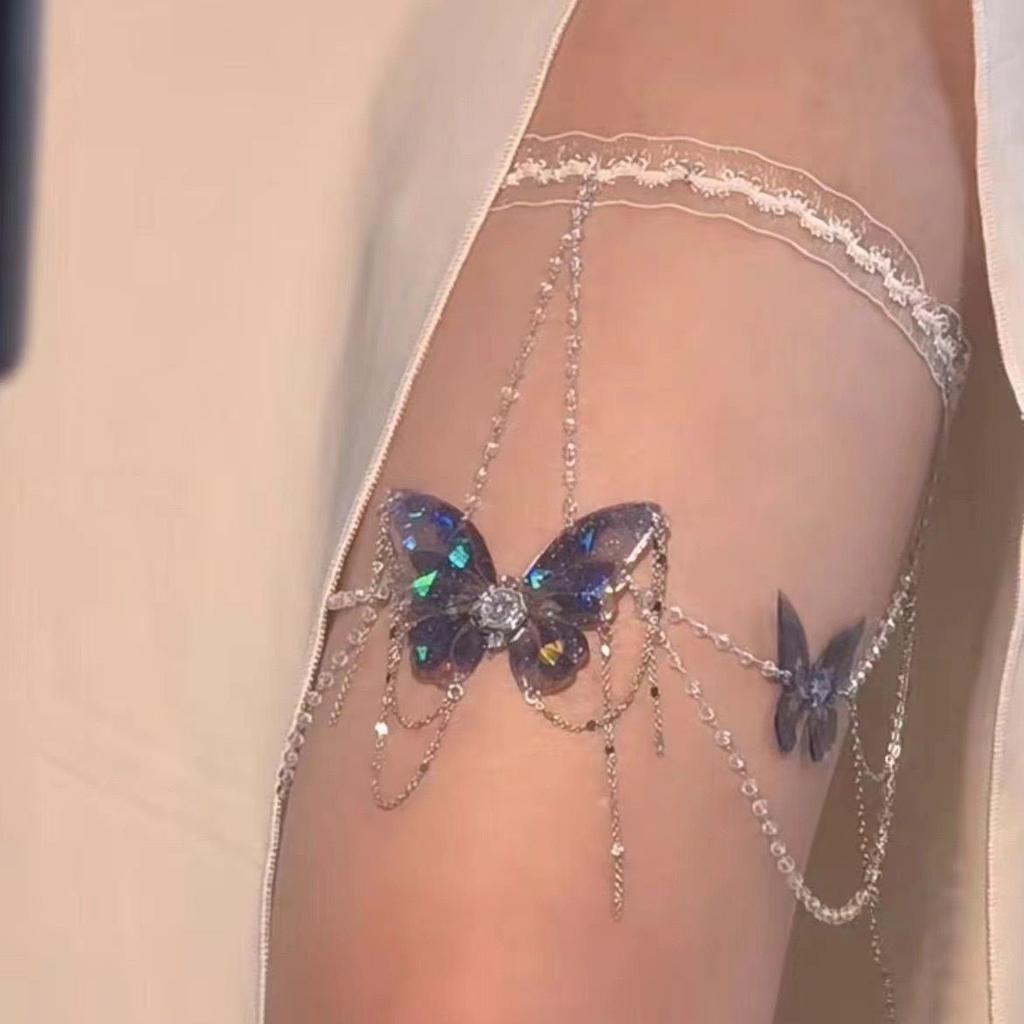 Ветер чистого желания~ супер-сказочная кружевная бабочка бахрома цепочка на ногу нишевый дизайн кольцо для ноги Лесной высокой ценности поясная цепочка шейная цепочка