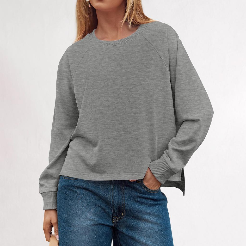 Women's Crewneck Sweatshirts Trendy Oversized Long Sleeve Tops Pullover Clothes